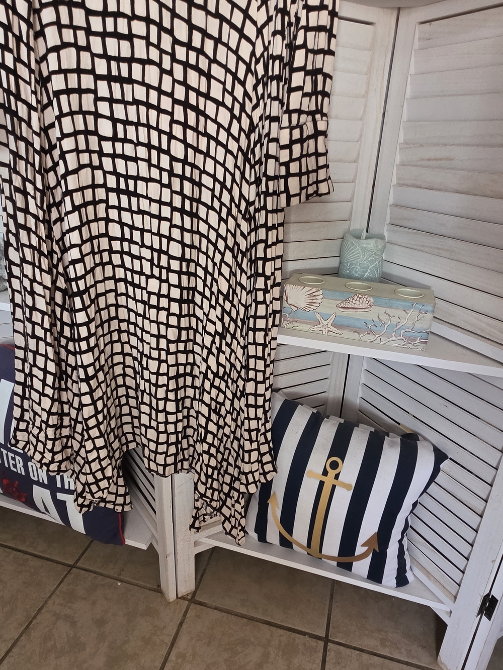 Black Grid Print Long Sleeve Midi Dress - Primark Size L - Picture 3 of 6